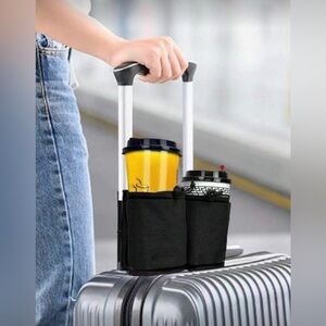 Black Cup Storage Bag Fits Roll Suitcase Handles
